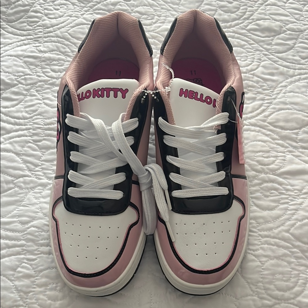 Hello Kitty Pink and Black Athletic Sneakers Skater Style
